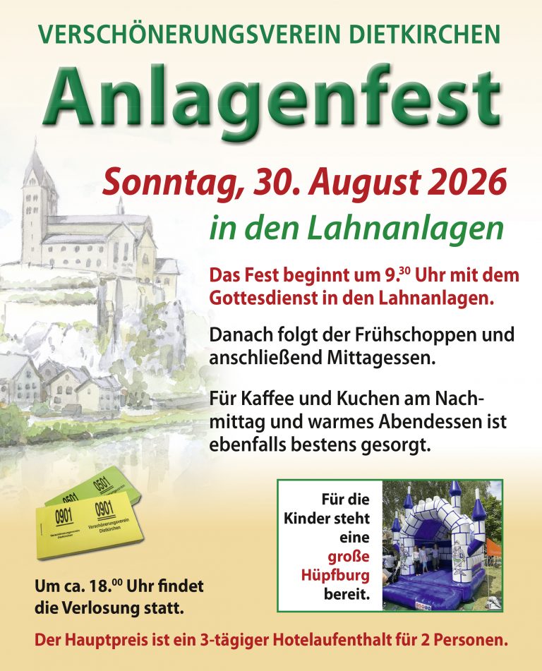 Anlagenfest am 30. August 2026